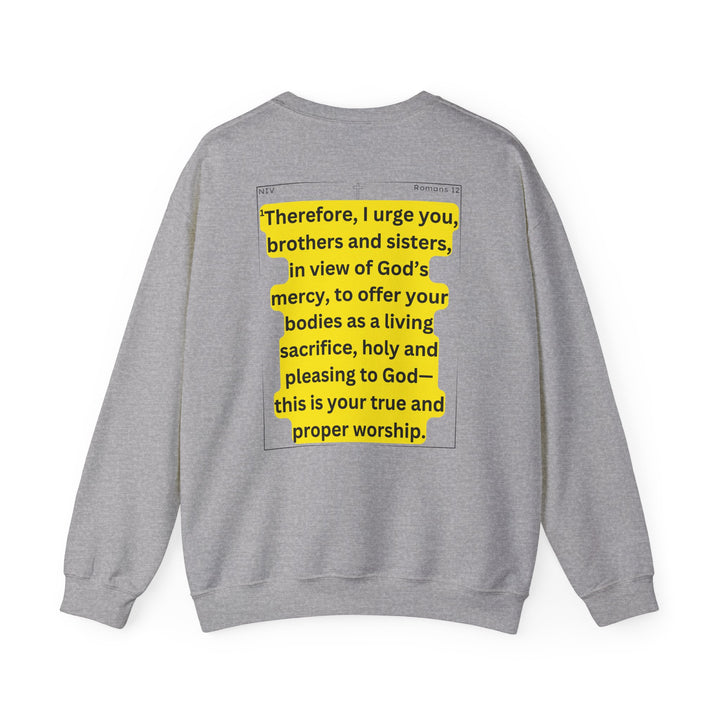 Romans 12:1 NIV Crewneck Sweatshirt