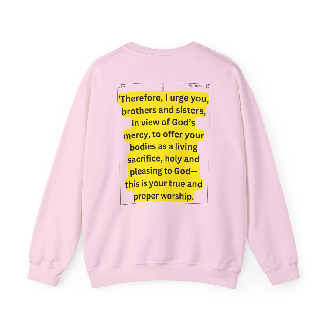 Romans 12:1 NIV Crewneck Sweatshirt