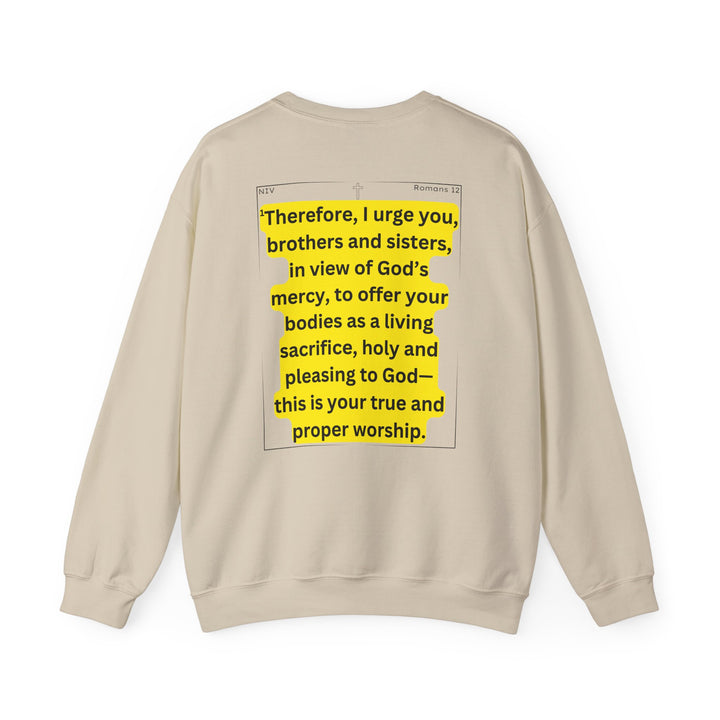 Romans 12:1 NIV Crewneck Sweatshirt