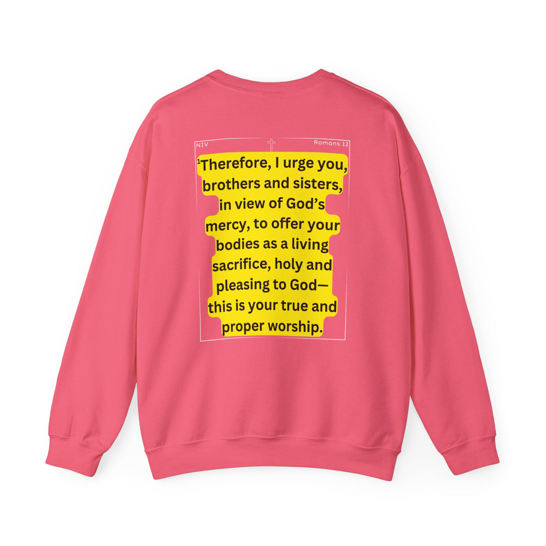 Romans 12:1 NIV Crewneck Sweatshirt