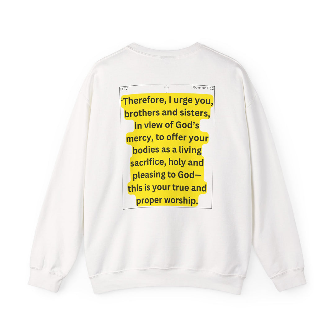 Romans 12:1 NIV Crewneck Sweatshirt