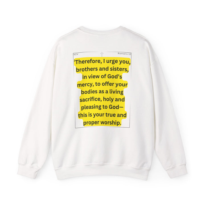 Romans 12:1 NIV Crewneck Sweatshirt