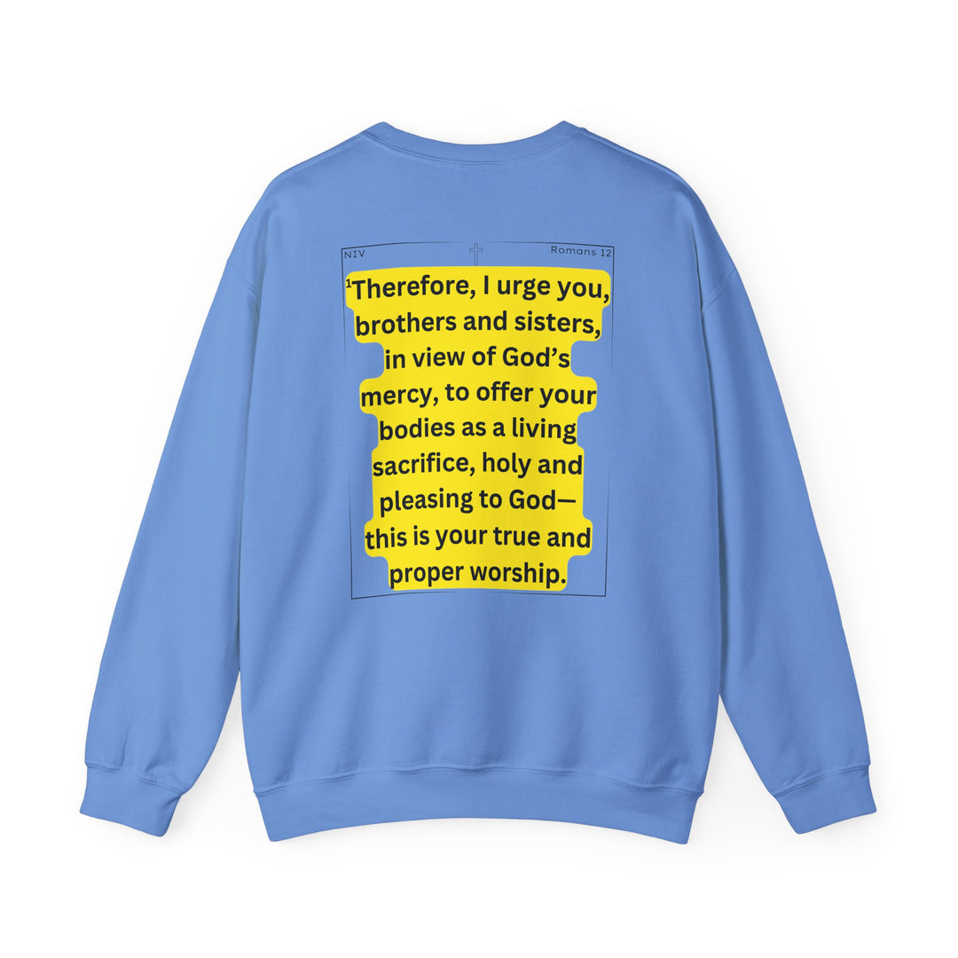 Romans 12:1 NIV Crewneck Sweatshirt