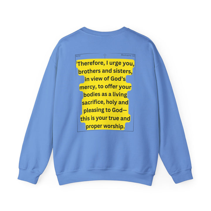 Romans 12:1 NIV Crewneck Sweatshirt